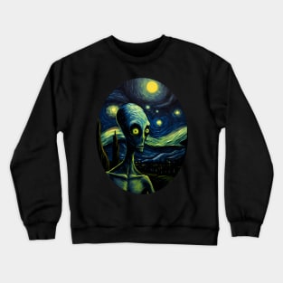 Aliencore Asethetic Van Gogh Starry Night Alien Painting Crewneck Sweatshirt